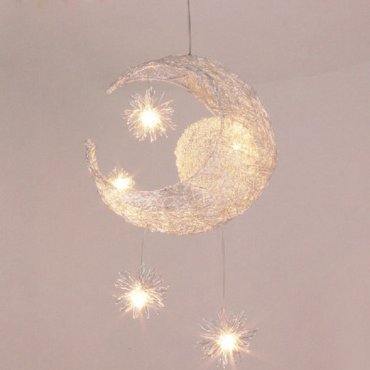 Aluminum Wire Star Moon Chandelier